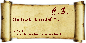 Chriszt Barnabás névjegykártya